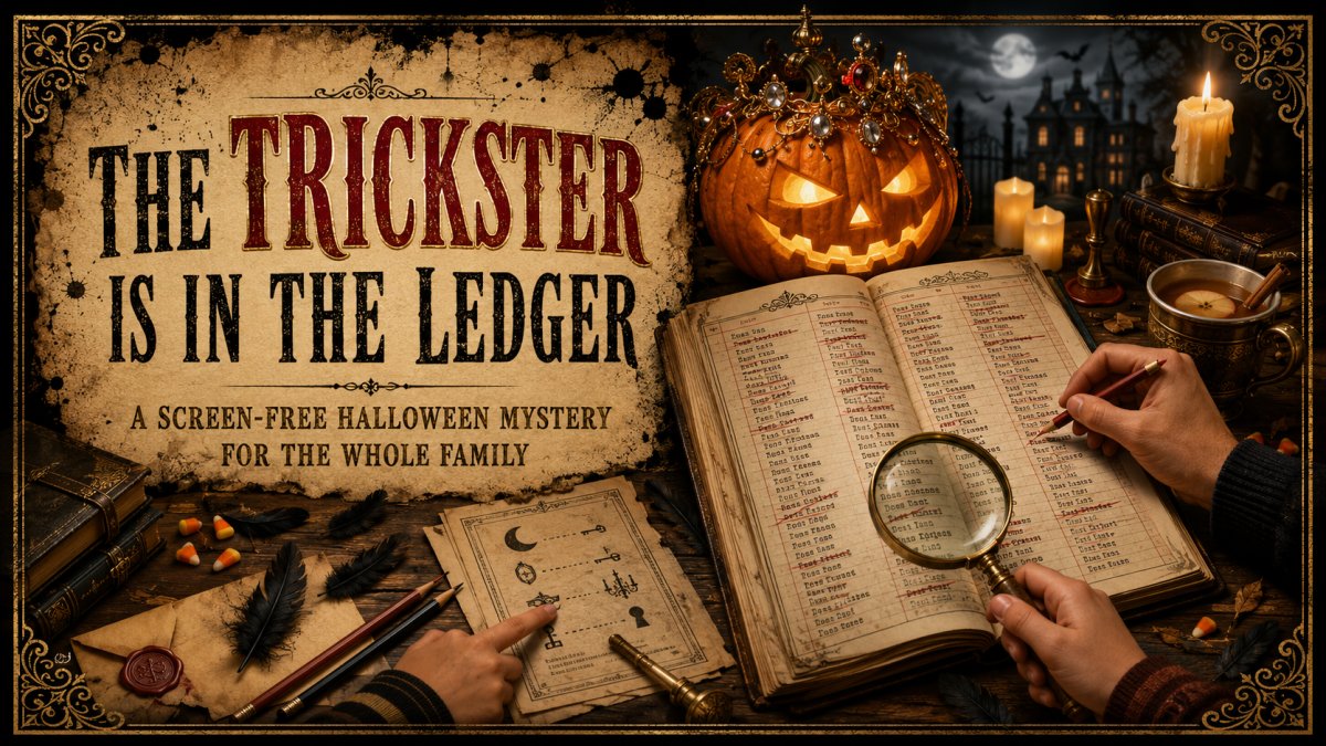The Trickster Is in the Ledger: A Screen-Free Halloween Mystery for the Whole Family