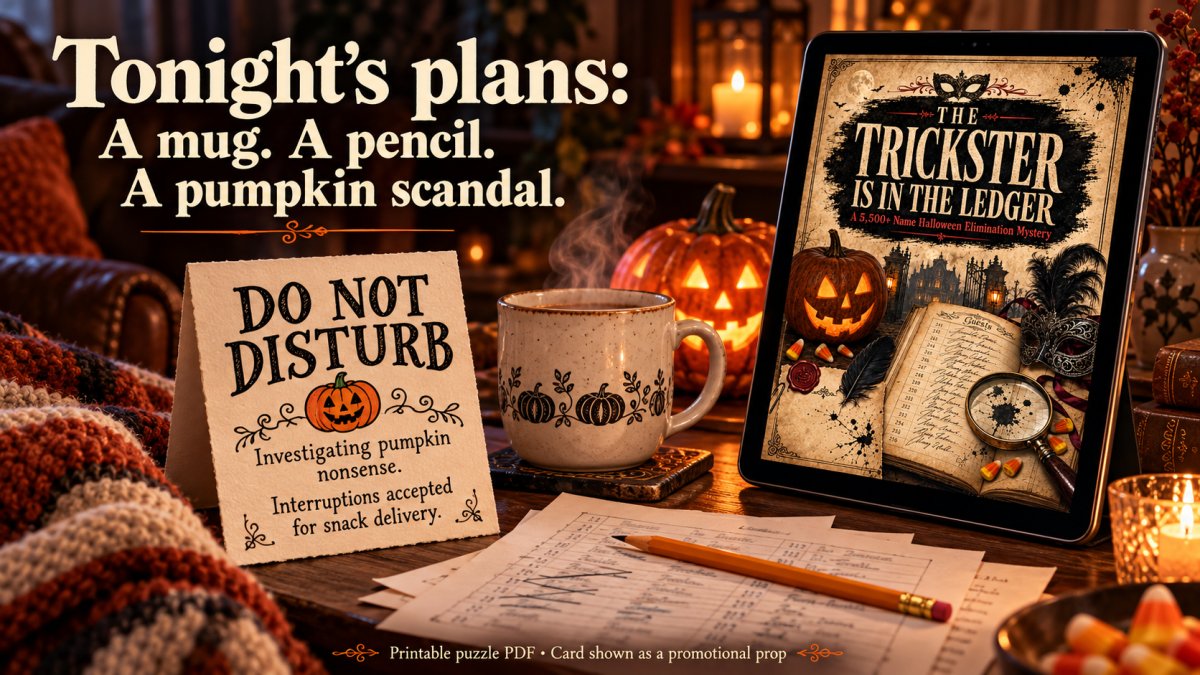 Tonight's Plans: A Mug, a Pencil, and a Very Suspicious Guest List