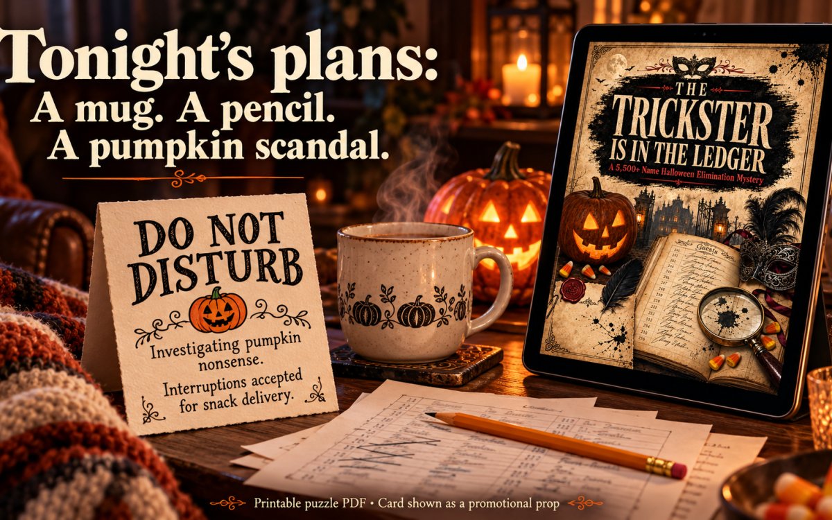 Tonight's Plans: A Mug, a Pencil, and a Very Suspicious Guest List